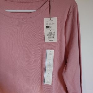 Women's Long Sleeve Ribbed T-Shirt Size L